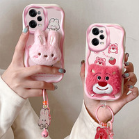 3D Cartoon Plush Phone Case For Xiaomi Redmi Note 12 11 Pro 12T 11T 11S 11E Pro+ 4G 5G Furry Nutria Bunny Bear Soft Fur Cover