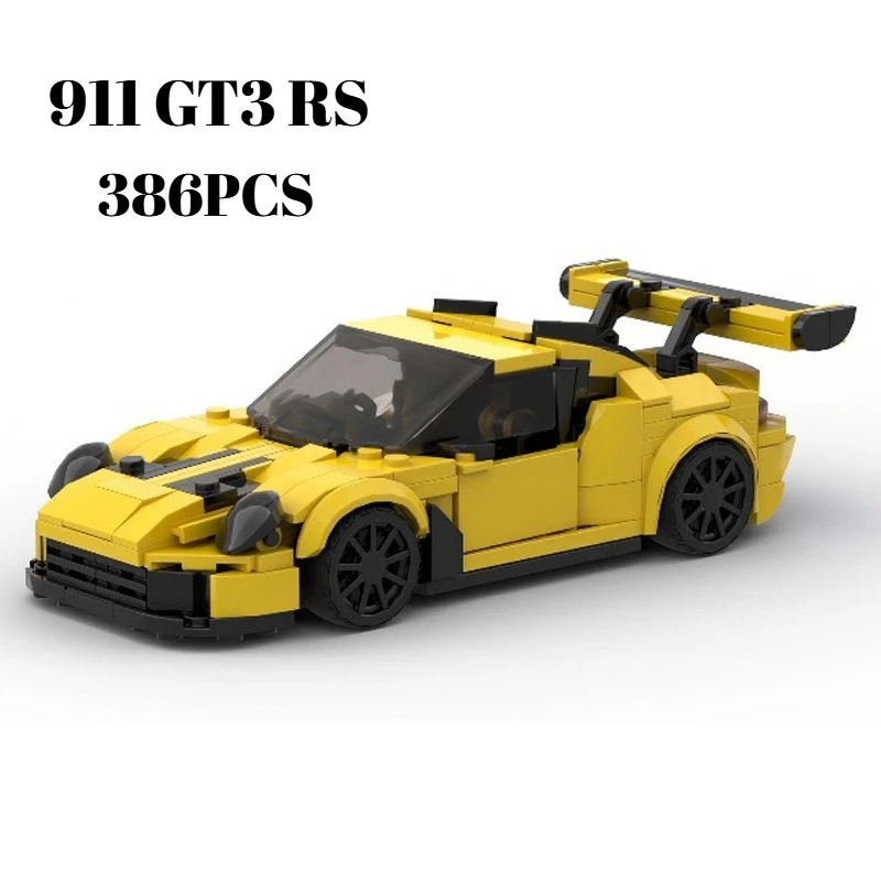

386PCS Technical 911 GT3 RS Super Car Building Blocks MOC Racing Vehicle Construction Bricks Toy Gift for Boy