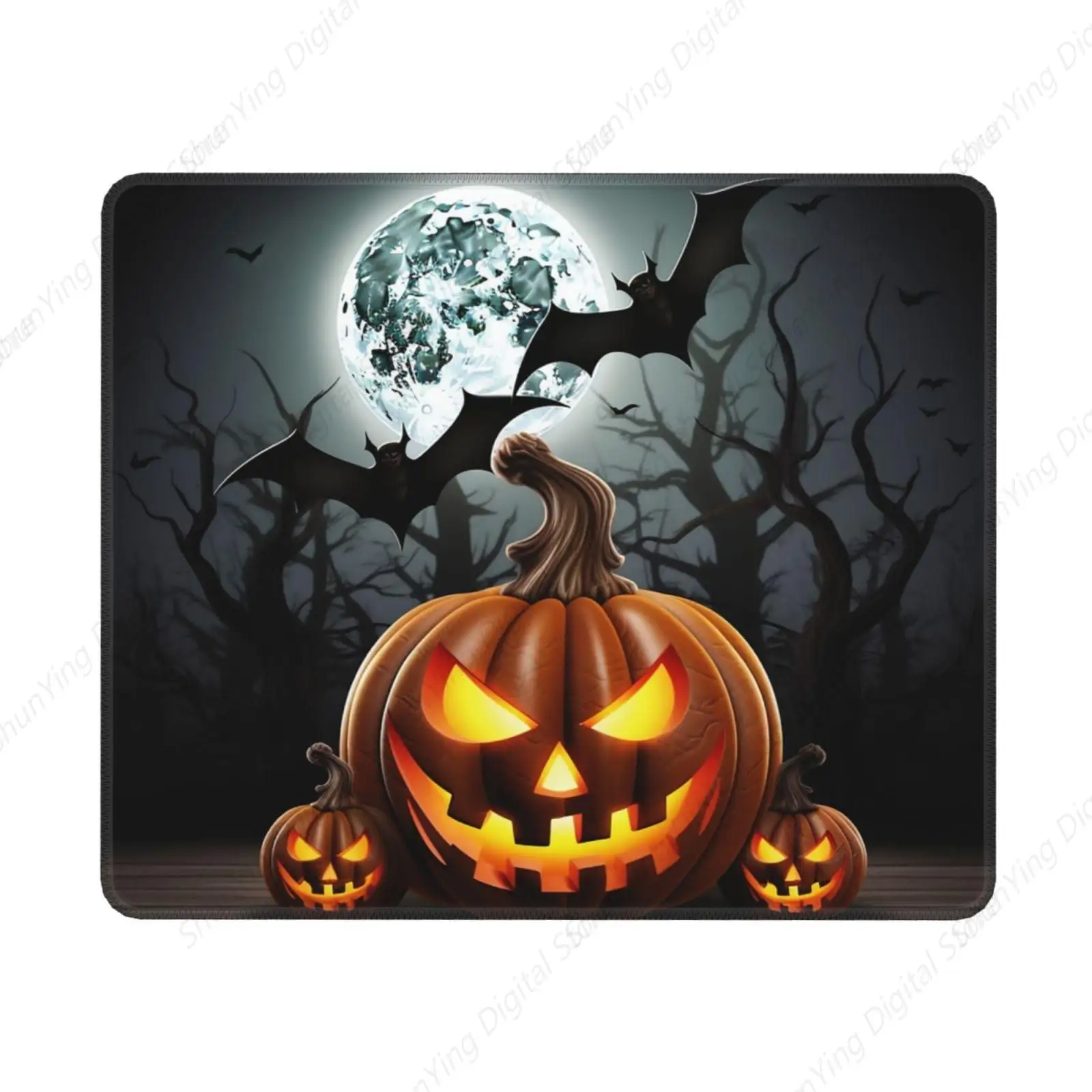 

Mouse Pad Halloween Moon Bat Pumpkin Mouse Pad Washable Non Slip Men's And Women's Laptop Gaming Durable Mouse Pad 18*22cm