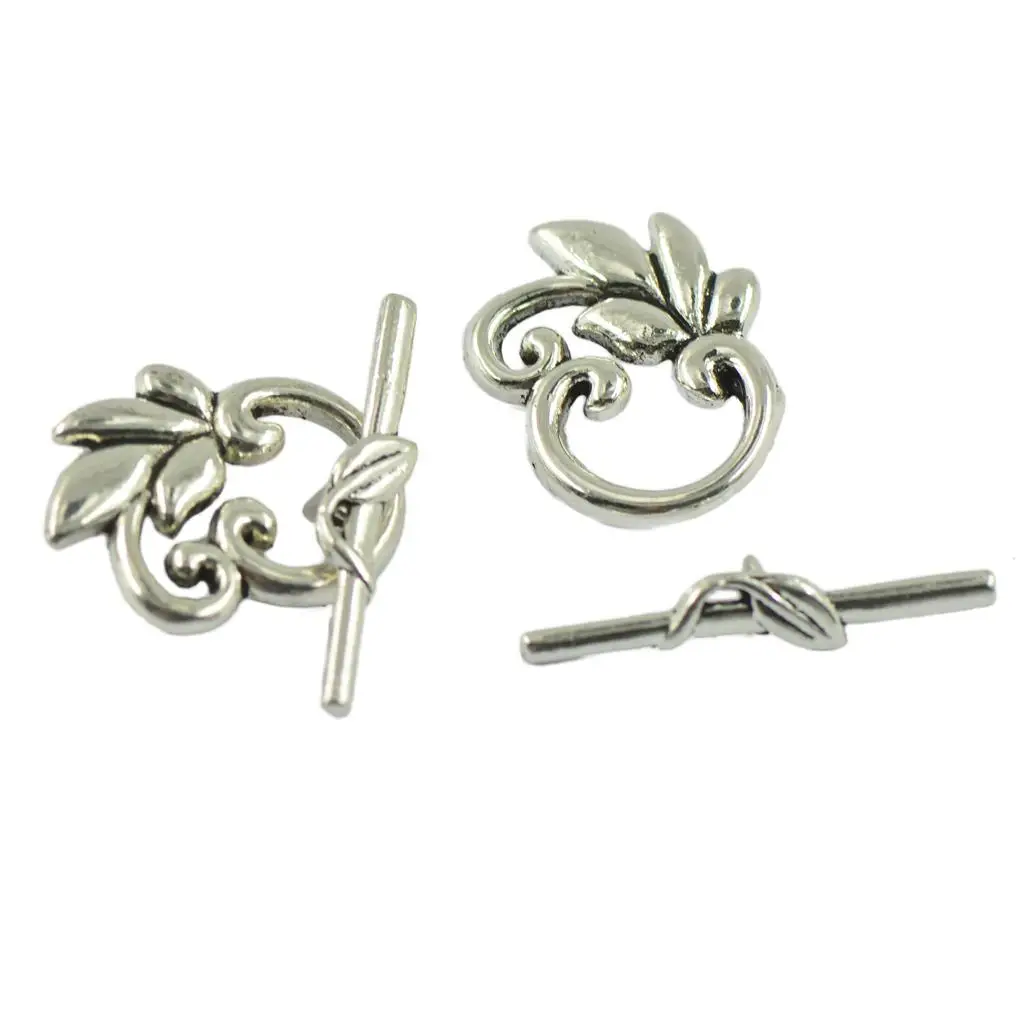 

20 Flower Leaf Toggles Clasps Jewelry Making Findings DIY