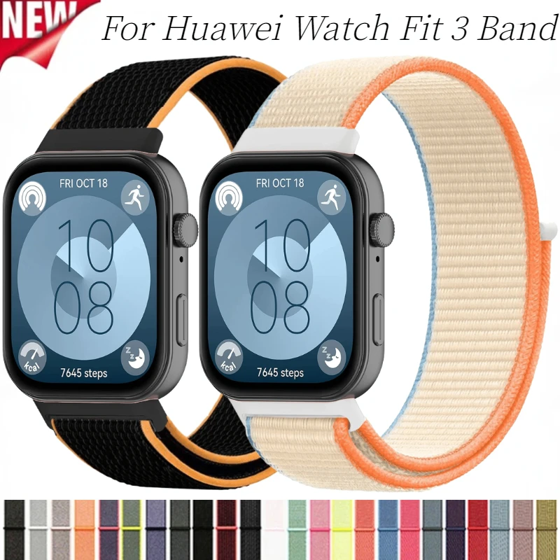 Nylon Loop Strap For Huawei Watch Fit 3/4/4 pro Smartwatch Adjustable Bracelet Correa For Huawei Watch Fit 3 Wristband Accessory