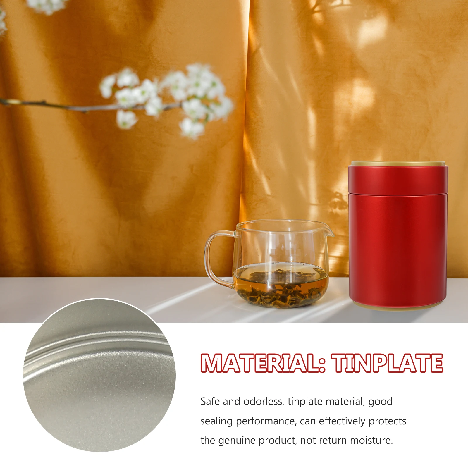

Premium Jar Airtight Lid Storage Container For Loose Coffee Beans Food-Safe Tea Leaf Container Multipurpose Sealed Tin