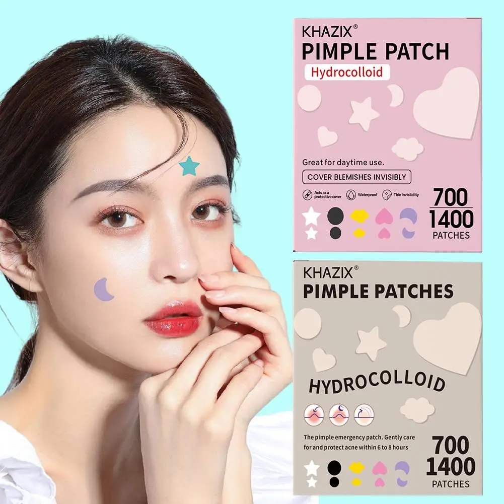 700/1400PCS 하이드로 콜로이드 스타 여드름 패치 블랙 헤드 및 폐쇄성 코메돈 가볍고 비 자극적인 휴대용 미용 도구