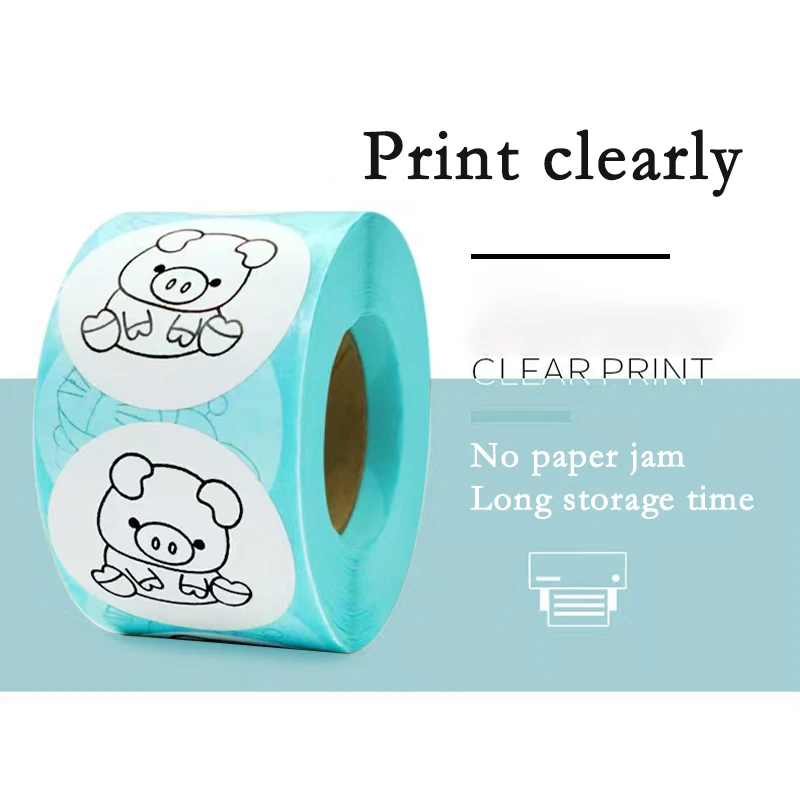 25/30/40/50/100mm White Circle Thermal Roll Sticker Round Label Self-Adhesive Sticking Writable Material Sort Label Packing Seal