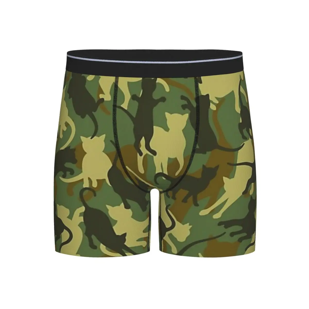 

Long Boxer Underpants Shorts Cats Army Camouflage Panties Men's Ventilate Underwear for Homme Man Boyfriend Gifts