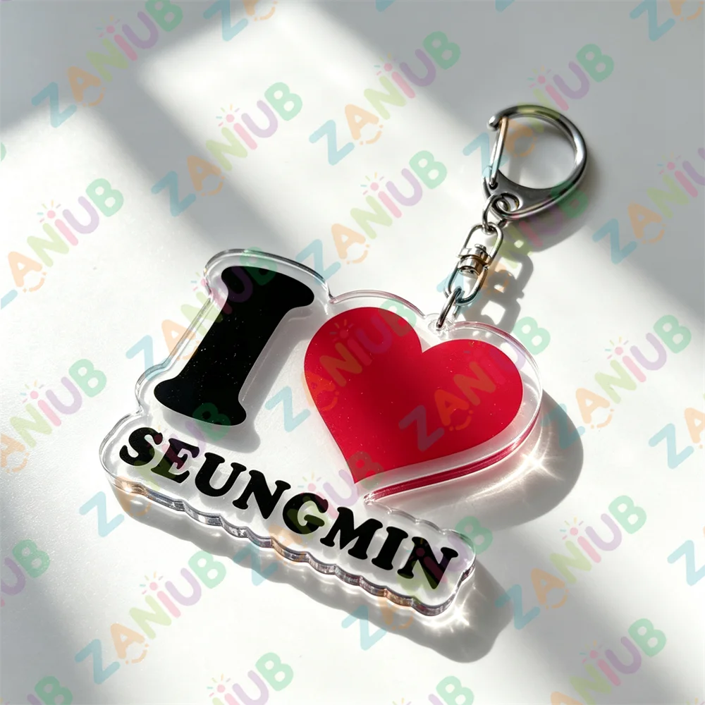 Popular Kpop Fashion Band Text Keychains I Love Name Keyrings Jewelry Key Ring Purse Phone Bag Charm Fans Friends Gifts view 5