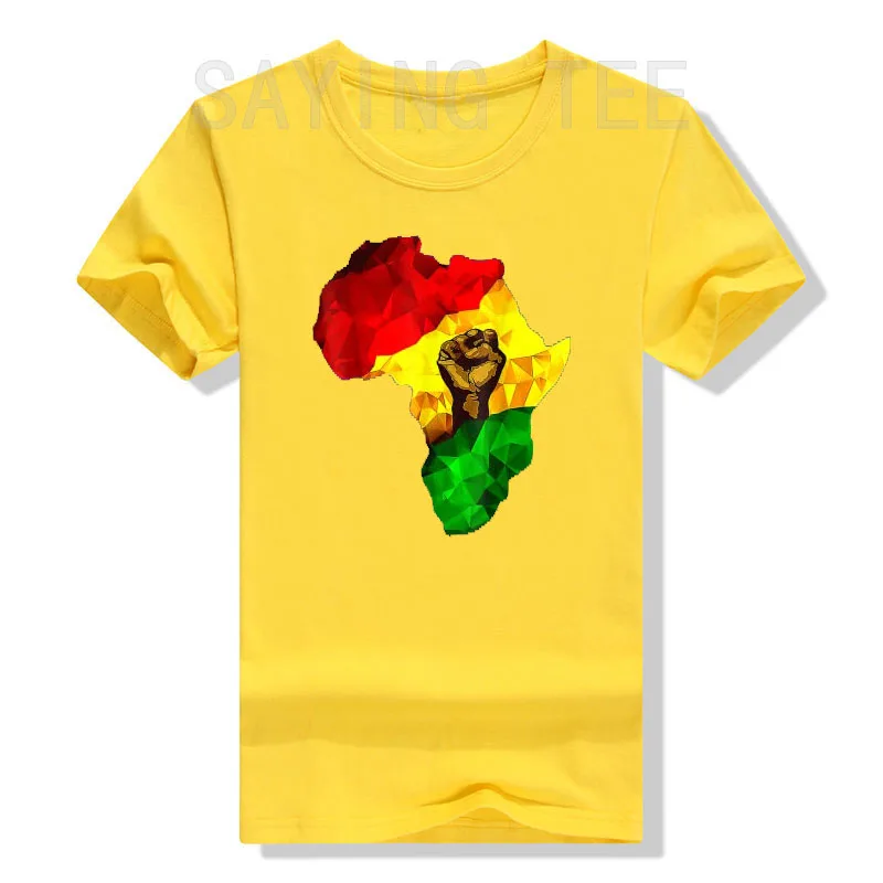 Africa Map Rising Hand Juneteenth African Pride Freedom Day T-Shirt Black History Apparel Streetwear Black-proud Graphic Tee Top