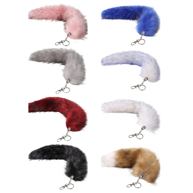 

Fashion Foxes Furs Tail Tassels Keychain Unique Keyring Bag Pendant Decorations