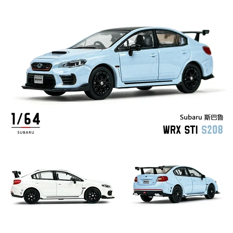 

Масштаб 1:64 Subaru WRX STI S208, имитация металлической модели автомобиля, литая под давлением миниатюрная белая модель автомобиля, игрушки, мужская коллекция