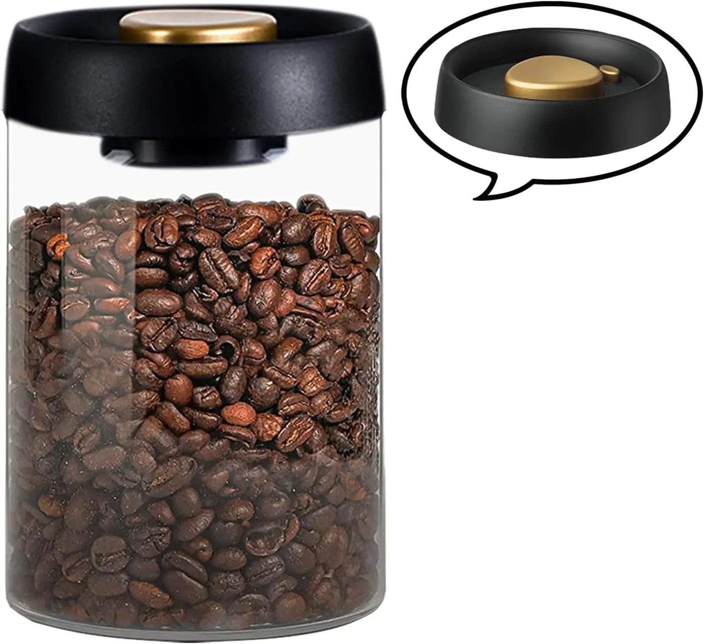 Borosilicate Glass Kitchen  Jars, Coffee Canisters with Airtight Lid Seal, Food  Containers - Perfect for Coffee Beans, Tea, Sug