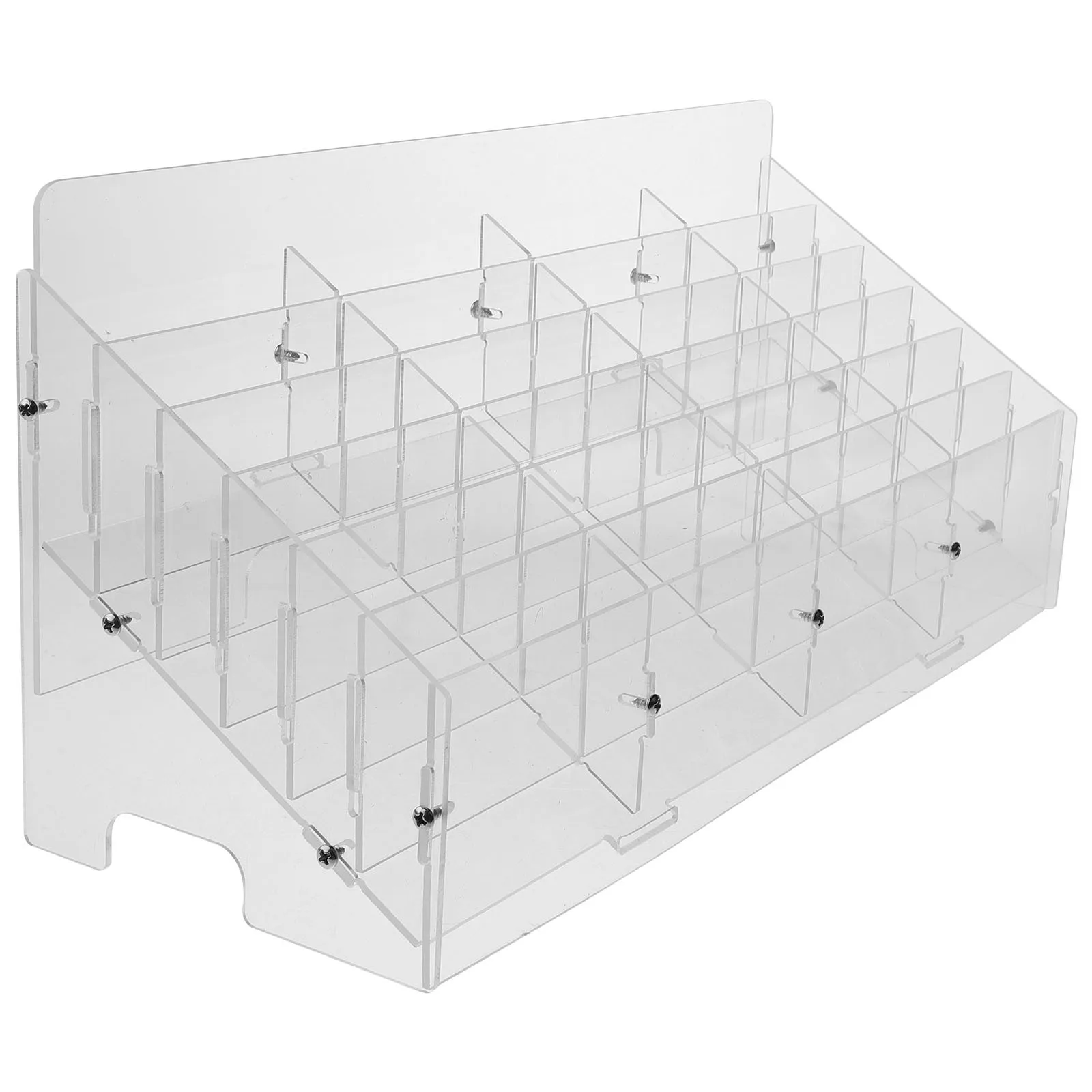 

Desktop Phone Organizer Box Acrylic Multi Compartment Storage for Mobile Devices and Office Supplies Clutter Space