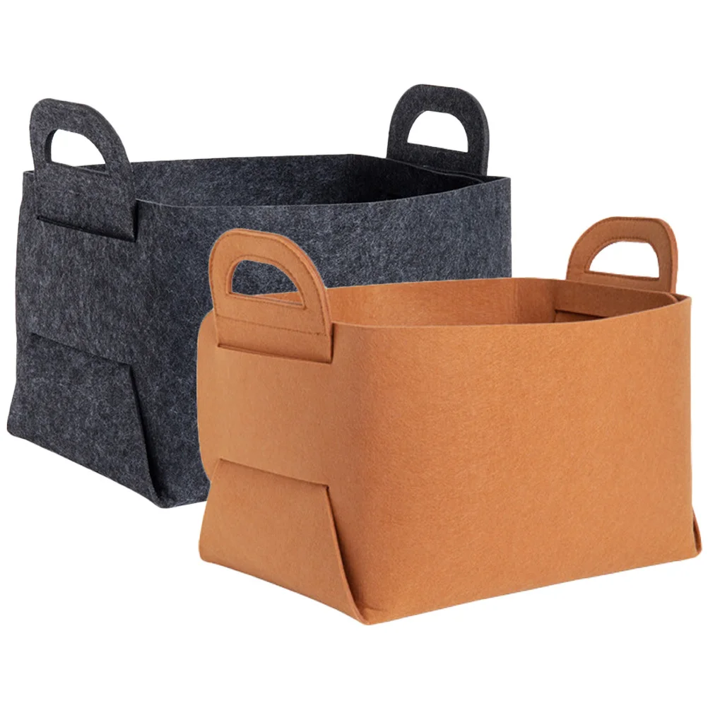

2pcs Felt Storage Box Home Organizer Creative Cube Bin Desktop Stationery Holder Fabric Household Storage Case