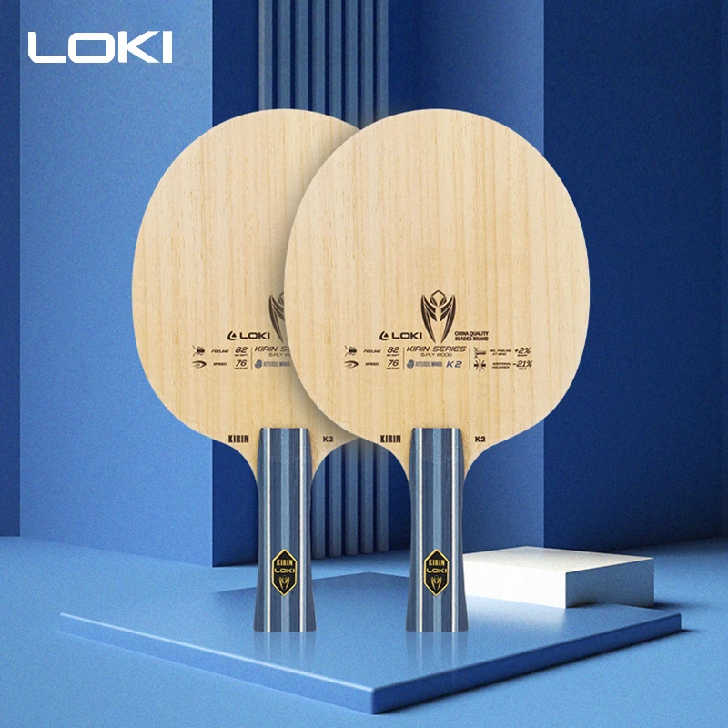 LOKI KIRIN K2 Table Tennis Blade for Beginner 5 Layers Solid Wood Long Handle Ping Pong Paddle Training Fast Attack All-rounded