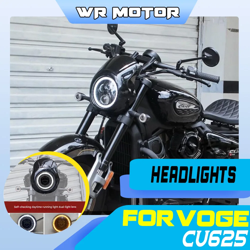 Front Retro LED Head Lamp  Head Cowl Fairing Fit For VOGE CU625 Front Cockpit Lighting Modification Parts