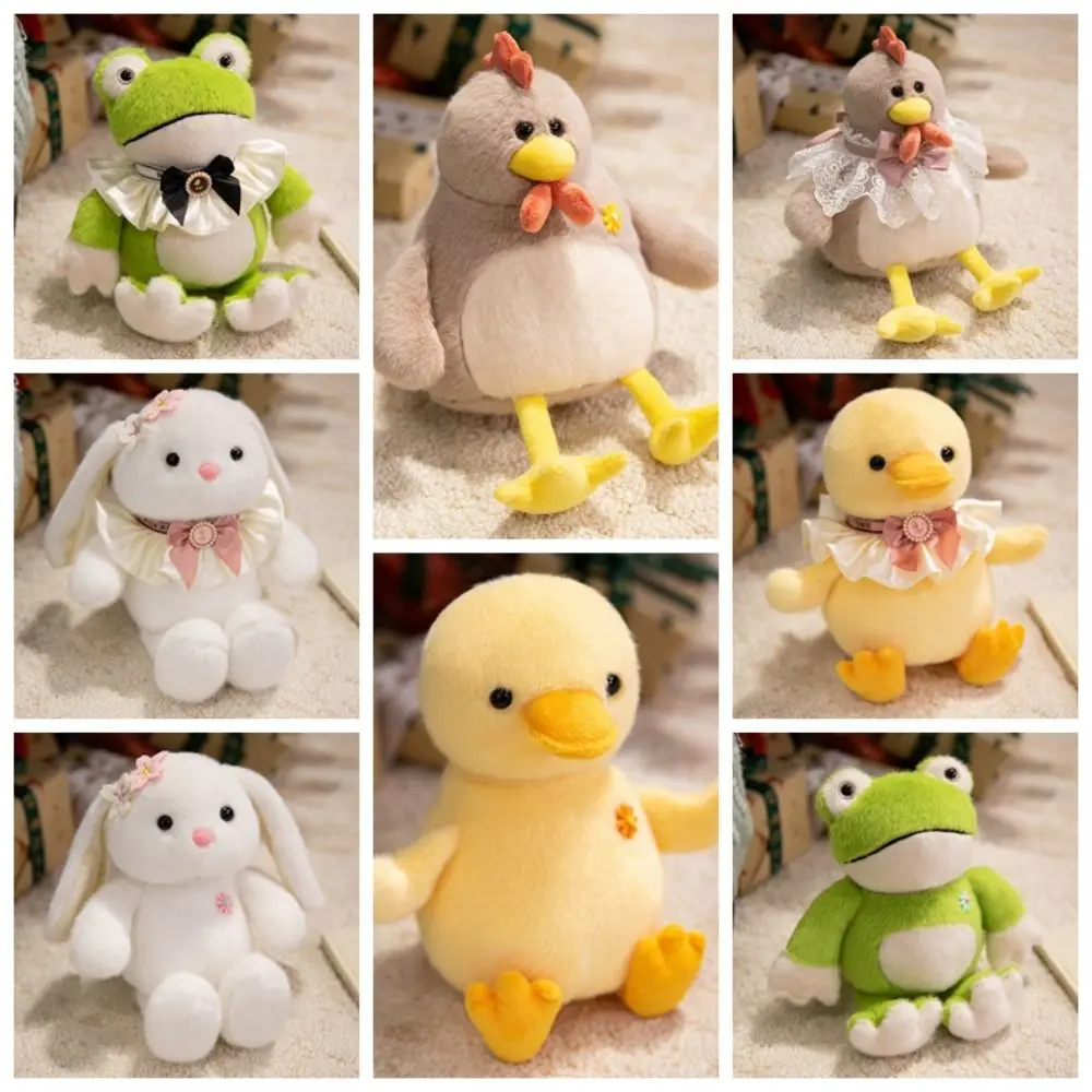 Comforting Sleep Doll Simulation Yellow Chick Toys Fluffy Soft Hug Animal Stuffed Doll Collection Cartoon Frog Stuffed Gifts