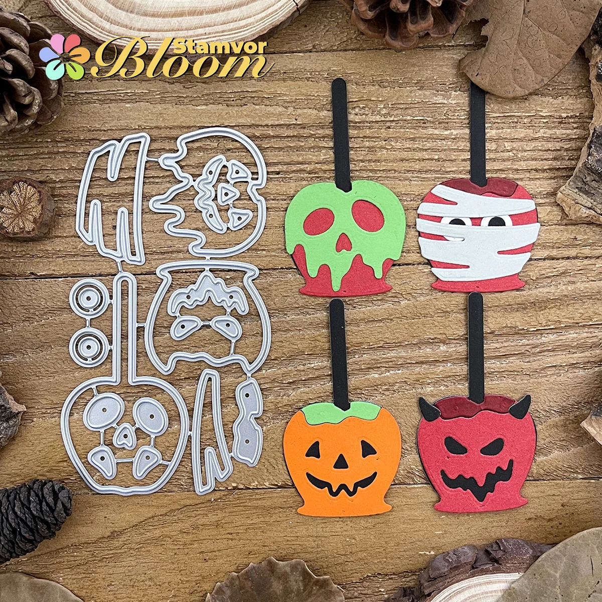 Halloween Kürbis Mumie Dämon Apfel Süßigkeiten Metall Stanzformen Scrapbooking Dekorative Prägung