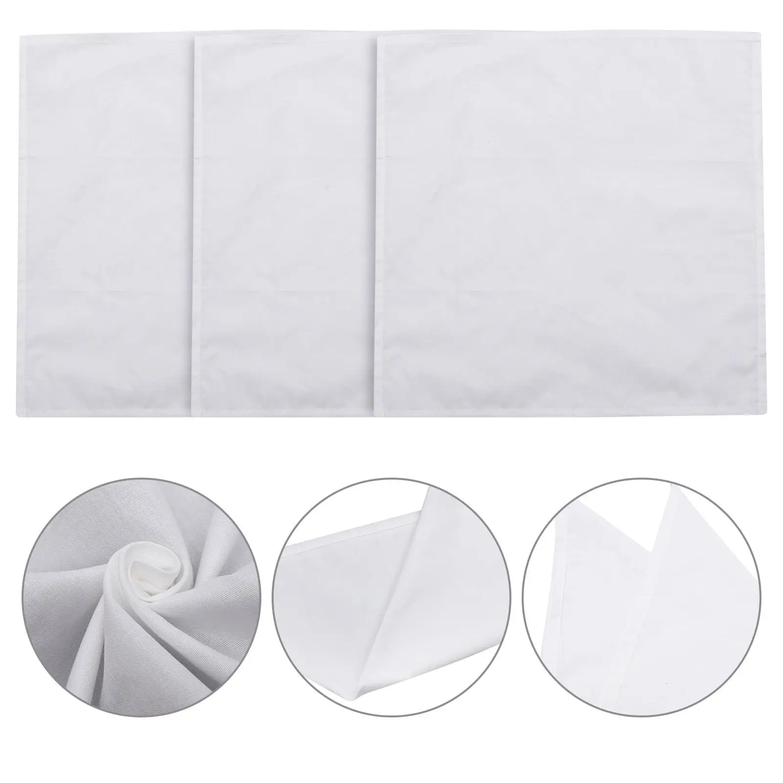 6Pcs White Cotton Cloth Napkins Elegant Washable Dining Table Napkin Set for Family Dinner Restaurant Bar Hotel Decoration Gift
