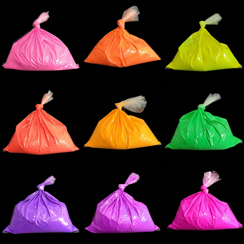 500g/Bag Fluorescent Neon Pigment Powder Phosphor DIY Nail Art Glitter Shinny Ombre Chrome Acrylic Resin Dust UV Gel Nail Deco
