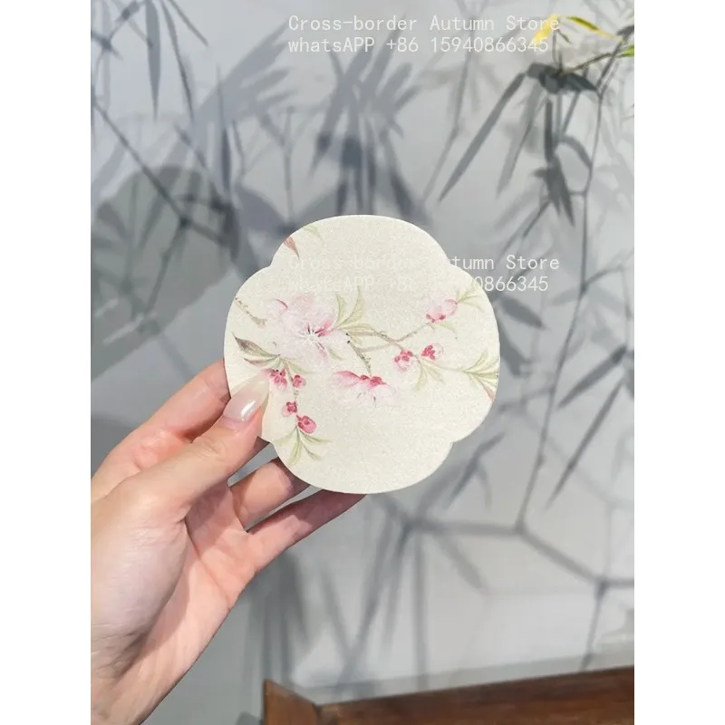 New Chinese teacup pad, waterproof Chinese fabric household heat insulation pad, tea ceremony spare parts, six-piece pack