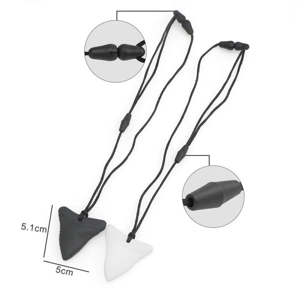 

3Pcs Silicone Baby Teether Shark Chew Pendant Soft Textured Molar Relief for Teething Infants Autistic Comfort Neck Accessory