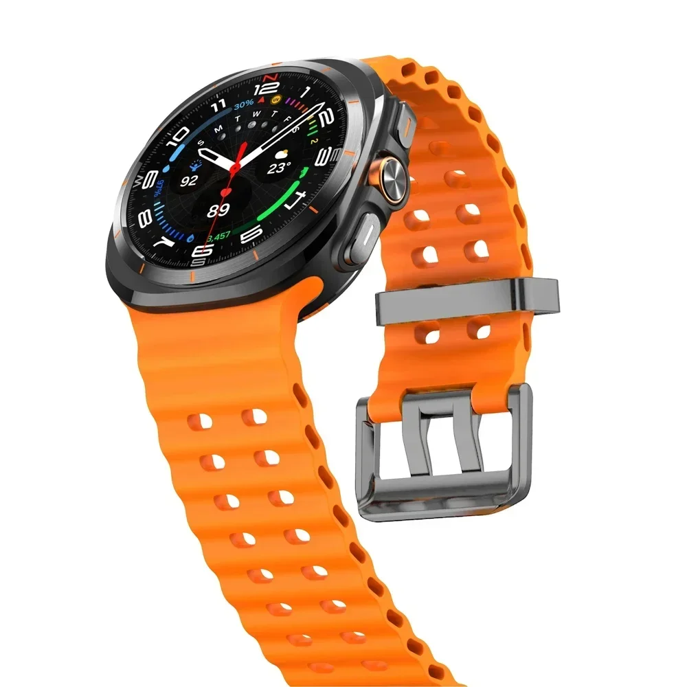 Marine Band für Samsung Galaxy Watch Ultra 47 mm Zubehör Armband Silikon Sportarmband Correa Galaxy Watch 7 Armband