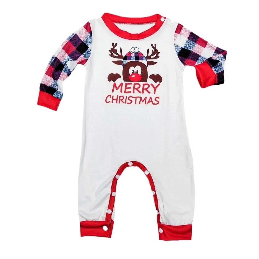 2024 Christmas Family Matching Pajamas Sets Adult And Kids Tops+Pants Family Look Xmas Sleepwear Suits Baby Boys Girls Romper