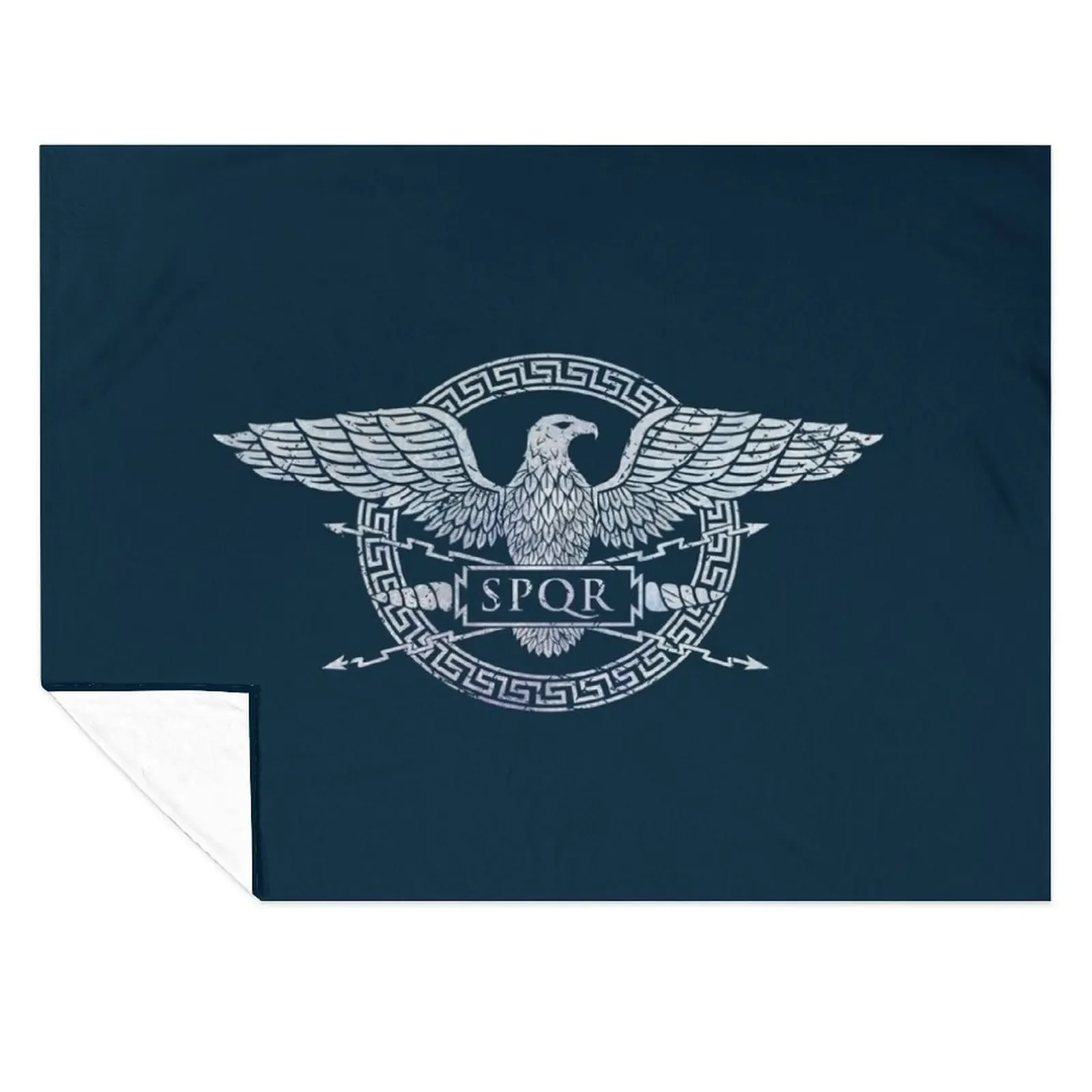 

SPQR Roman Empire Eagle Emblem - Vintage White Throw Blanket Sofa Quilt Camping Furrys Designers Blankets