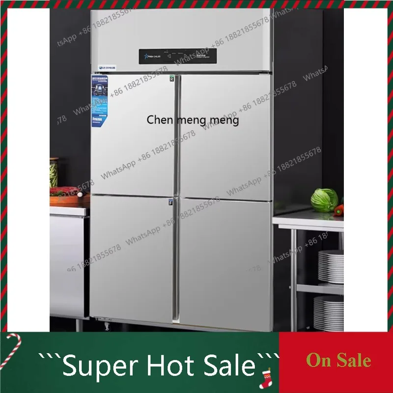 

A55 Коммерческий четырехдверный холодильник, вертикальный, из нержавеющей стали, шестидверная морозильная камера большой емкости, кухонная холодильная морозильная камера