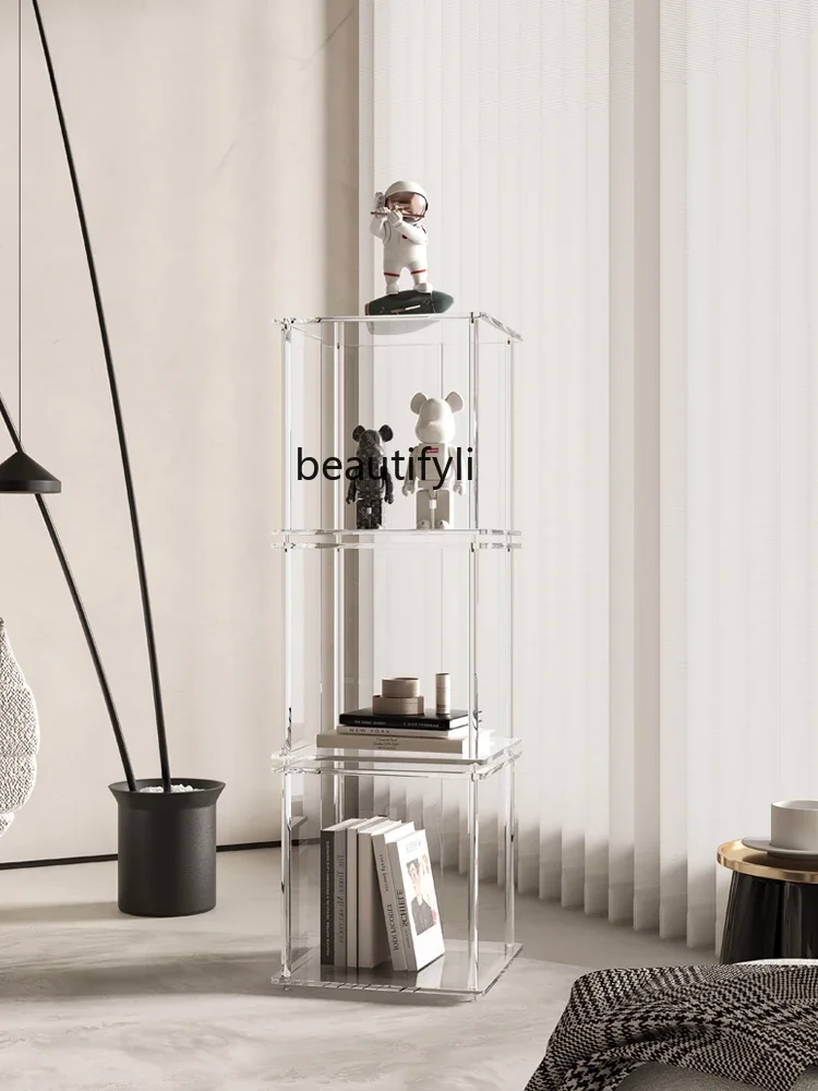 A15 Acrylic Simple Floor Storage Rack Household Combination Storage Rack Living Room Multi-Layer Bookshelf Creative Detachable S