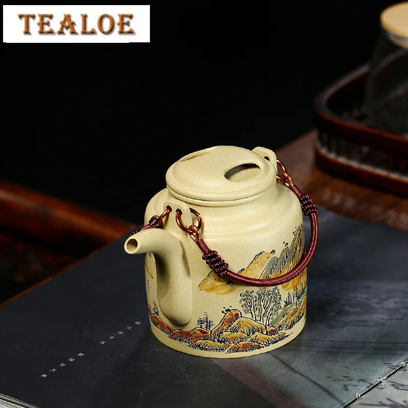 

Роскошные чайники Yixing из фиолетовой глины, 300 мл, горшок ручной работы, сырая руда, чайник с зеленой грязью, китайский чайный сервиз Zisha, посуда в подарок