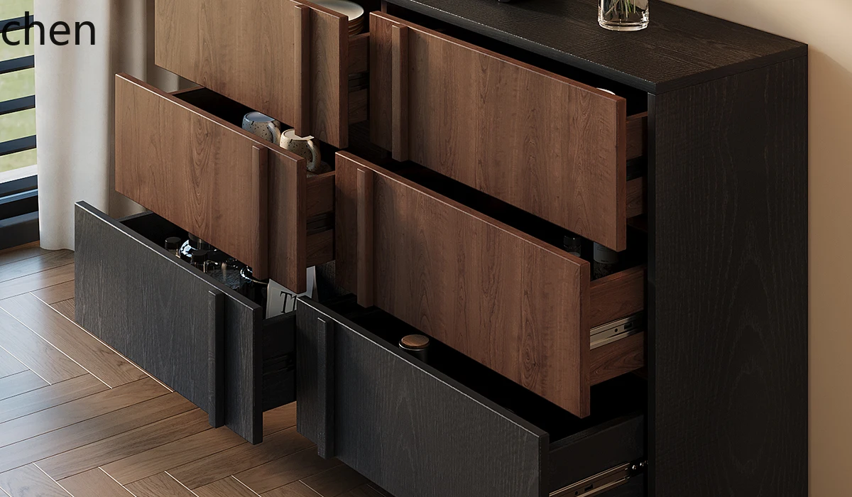 ZMLVintage Style Bedroom Solid Wood Drawer Cabinet Sideboard Sofa Living Room Storage Cabinet