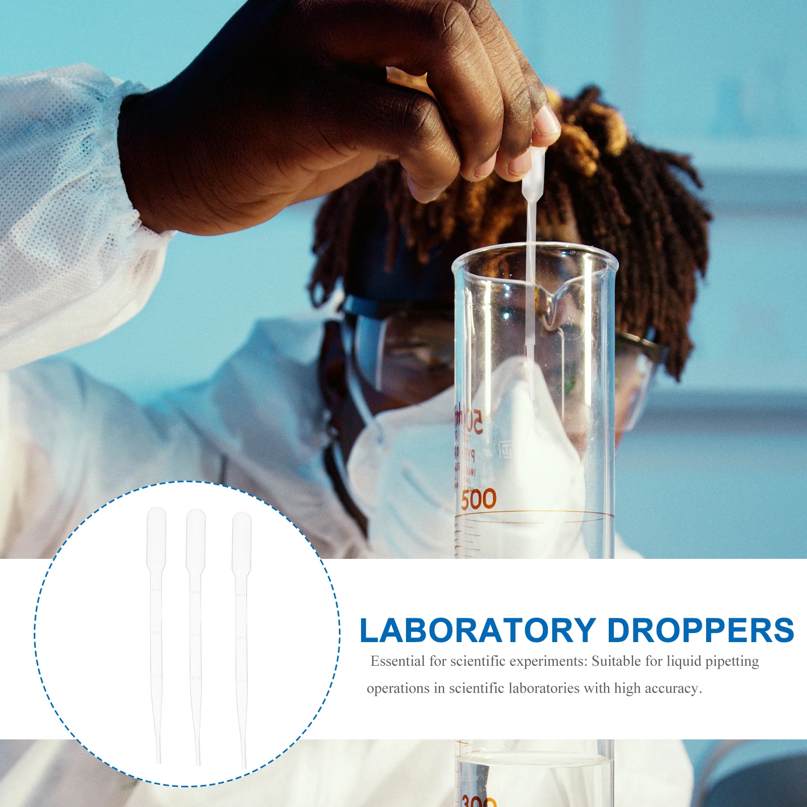 

100 Pcs Drop Pipette Laboratory Droppers Graduated Pipettes Clear Calibrated for Liquids Dropping Essential Oil Transfer