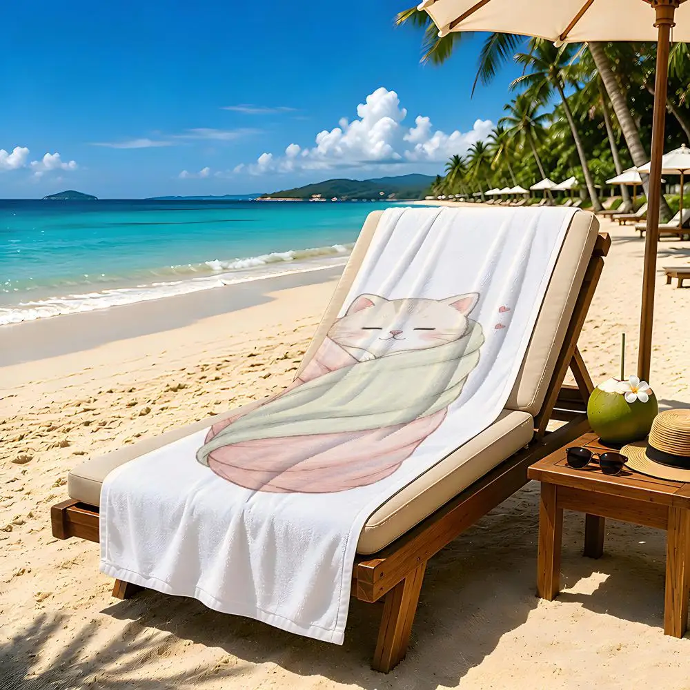 Reschedule Cozy Purrito Dreams Collection Towel Extra Large Beach Towel Quick Dry Sand Free Super Absorbent Lightweight