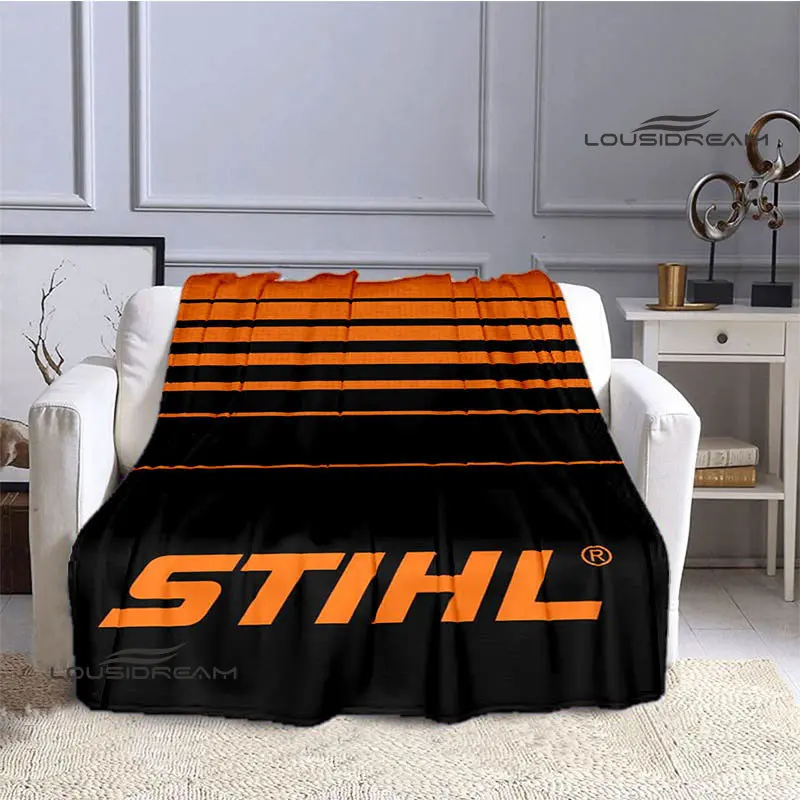 stihl logo printed blanket Warm Flange blanket picnic blanket Soft and comfortable blanket bed linings birthday gift