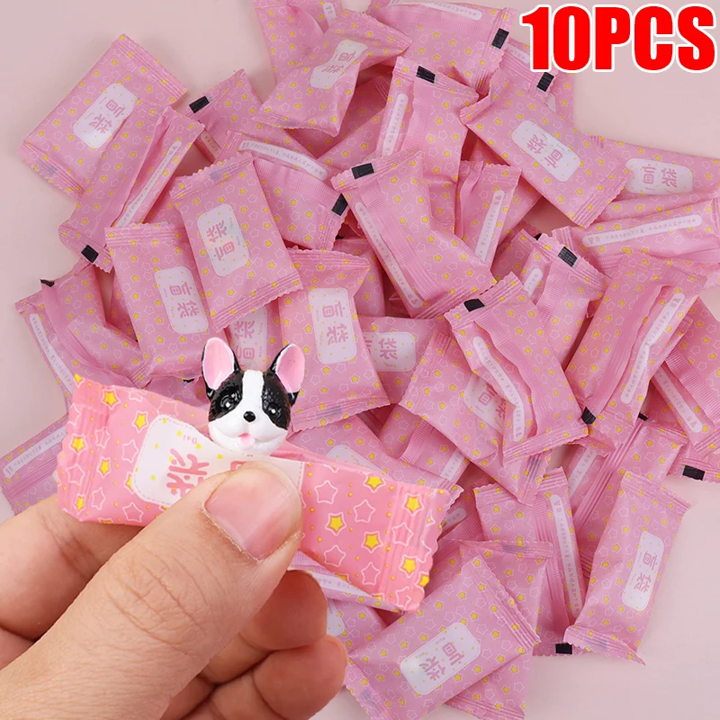 10Pcs Funny Surprise Miniature Model Fake Candy Animal Toy Kids Cute Mini Simulation Food Blind Blind Box Bag Toys Gifts