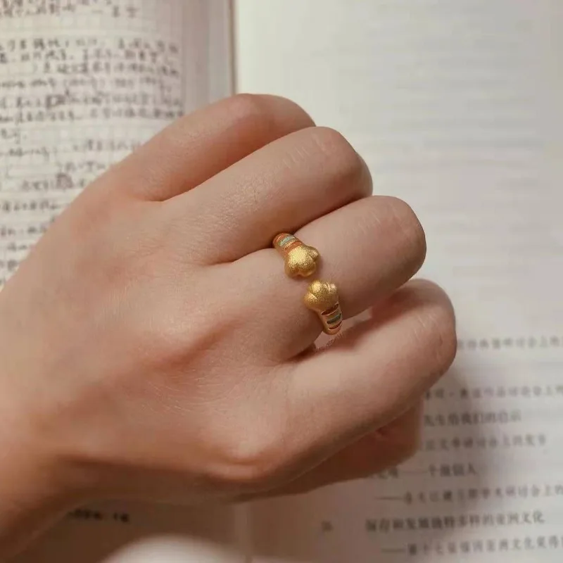 

Кольцо с тигровым когтем, пара нишевых дизайнов, легкий, роскошный, высокий дизайн, смысл, 24-каратное золото, Natal Year, ювелирные изделия с тигром для женщин