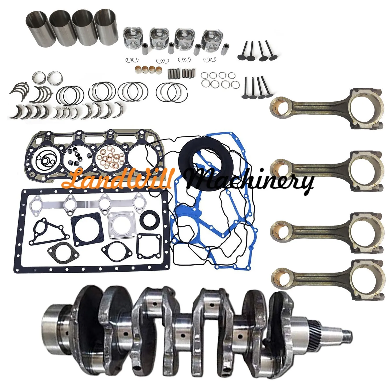 Overhaul Rebuild Kit Connecting Rod + Crankshaft Fits Perkins 404D-22T Engine