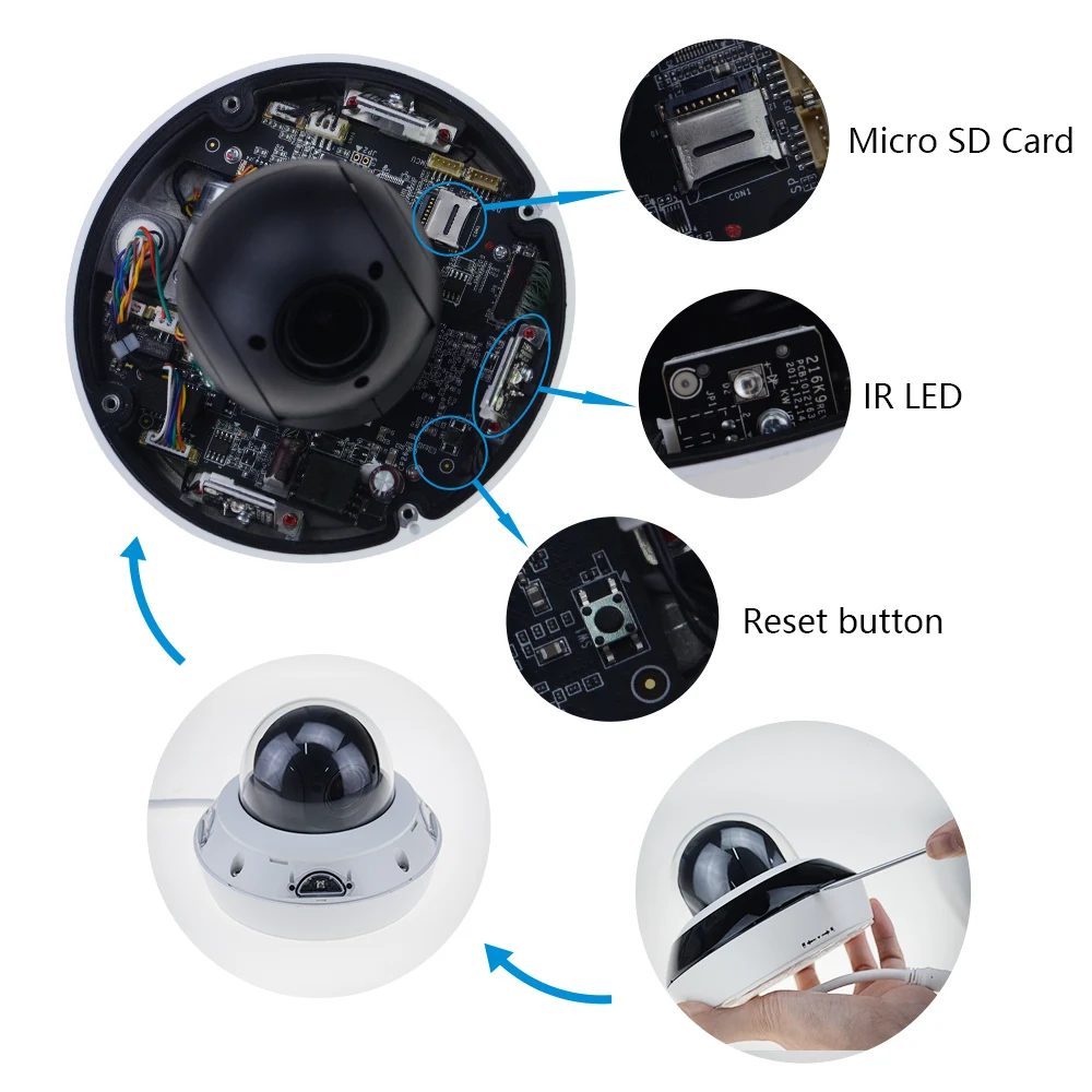 كاميرا Hikvision DS-2DE2A404IW-DE3 4MP PoE PTZ IP كاميرا أمان IR ميكروفون مدمج 4X زووم بصري 2.8-12 مللي متر للمراقبة بالفيديو