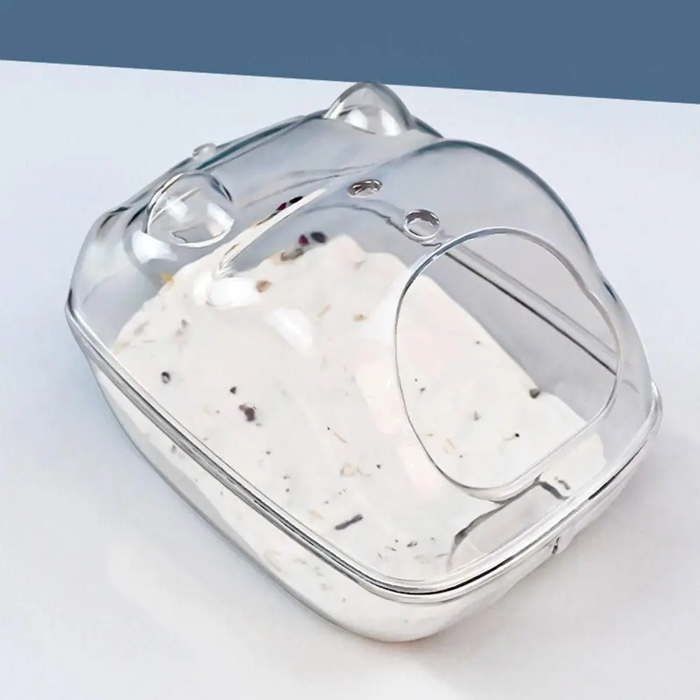 Transparent Plastic Small Bathtub for Hamsters Toilet Cage Guinea Pig Hamster Sand Bath Cage Mouse Box Hamster