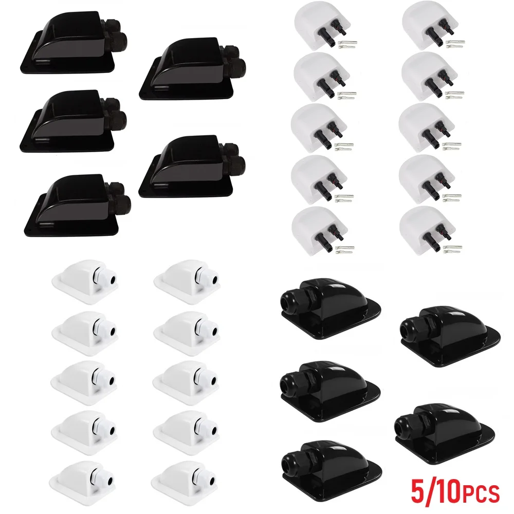 5/10Pcs Waterproof Caravan Solar Junction Box Entry Sealing Double/Single Cable Gland Panel For RV Boat Wire Curved Connector