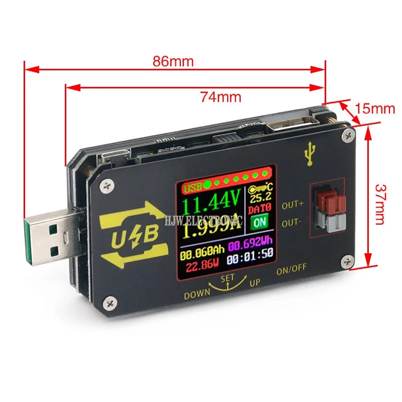 XY-UDP 15W Digital USB DC-DC Converter CC CV 0.6-30V 5V 9V 12V 24V 2A Power Module Desktop Adjustable Regulated power supply