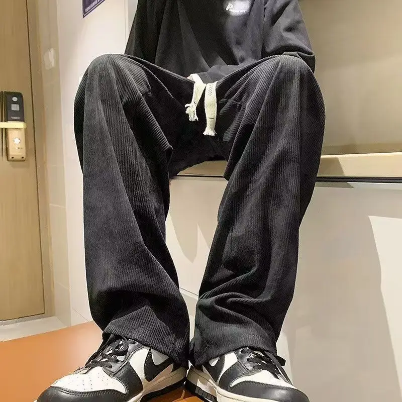 아메리칸 빈티지 코듀로이 남성 가을 루즈 스트레이트 팬츠