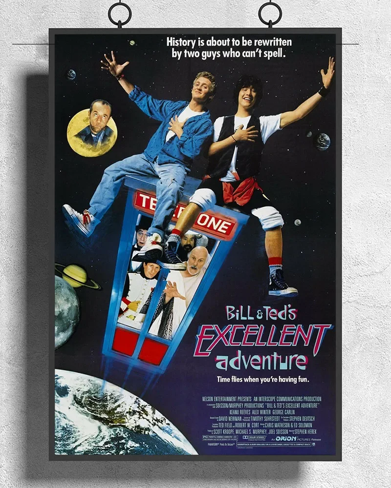 L165 Bill & Ted's Excellent Adventure (1989) Movie Cult Classic Silk Fabric Poster Art Decor Indoor Painting Gift