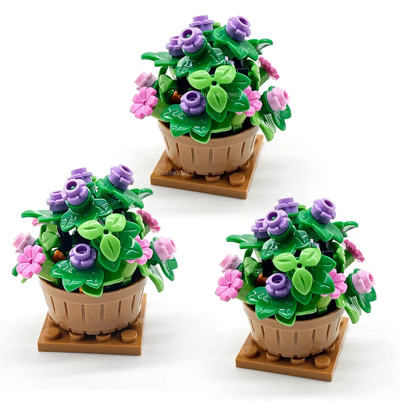 

MOC Farm Vine Flower 55Pcs Bricks City Park Garden Street View Ornament Building Blocks Education Kids Toys for Children Gift