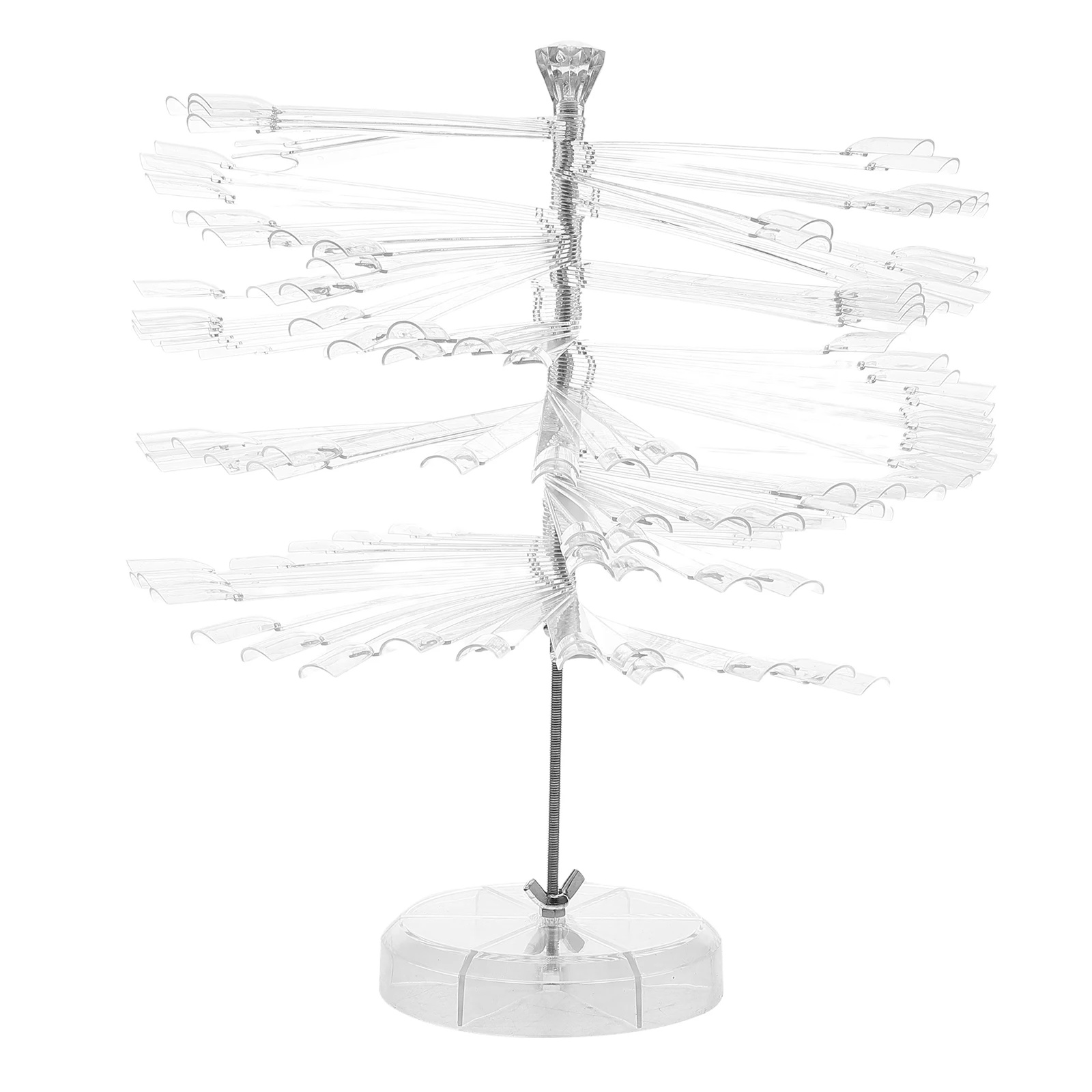 컬러 디스플레이 보드 부채꼴 젤 폴리쉬 랙 회전식 살롱 네일 아트 연습 도구 스파이럴 스탠드 인조 손톱용