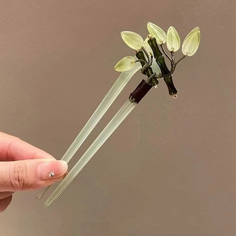 1Pc Fashion U-shaped Hairpin Acrylic Flower Hair Stick Chopsticks Chinese Hair Clips Wedding Headdress Jewelry Hair Accessories