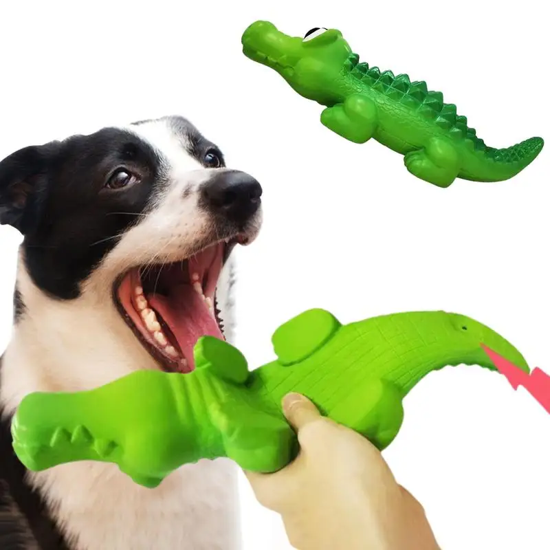 No Stuffing Chewing Latex Dog Toy Puppy Tedy Small Dog Pets Teeth Cleaning Interactive Dog Toys Crocodile Design Squeaky Dog Toy