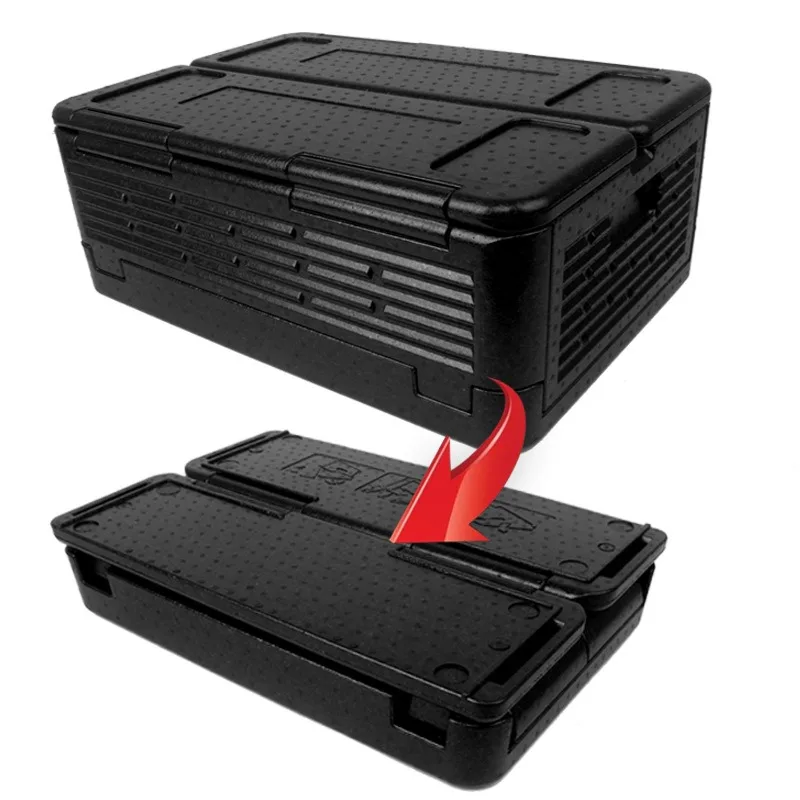 Portable folding insulated box, outdoor picnic 60L large capacity storage box, food temperature control box, car refrigerator