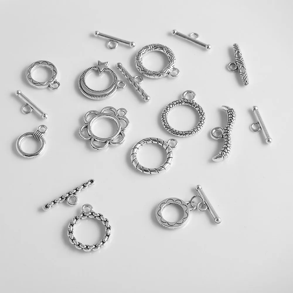 10Sets Screw thread OT Clasp Connector Toggle Buckle Antique Silver Color For Jewelry Making DIY Bracelet Necklace Accessories