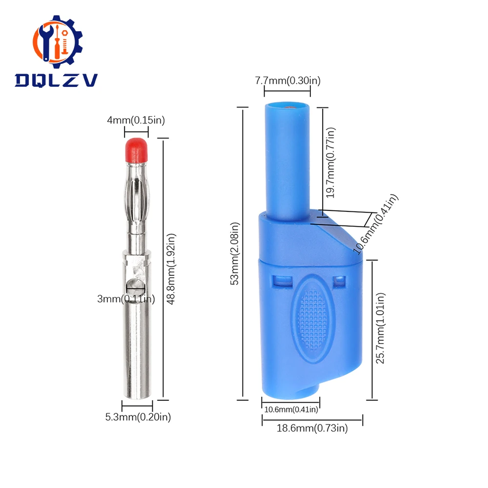 Możliwość układania w stosy Bezpieczna wtyczka bananowa 4 mm do lutowania / montażu Wysokiej jakości złącze bez spawania do multimetru